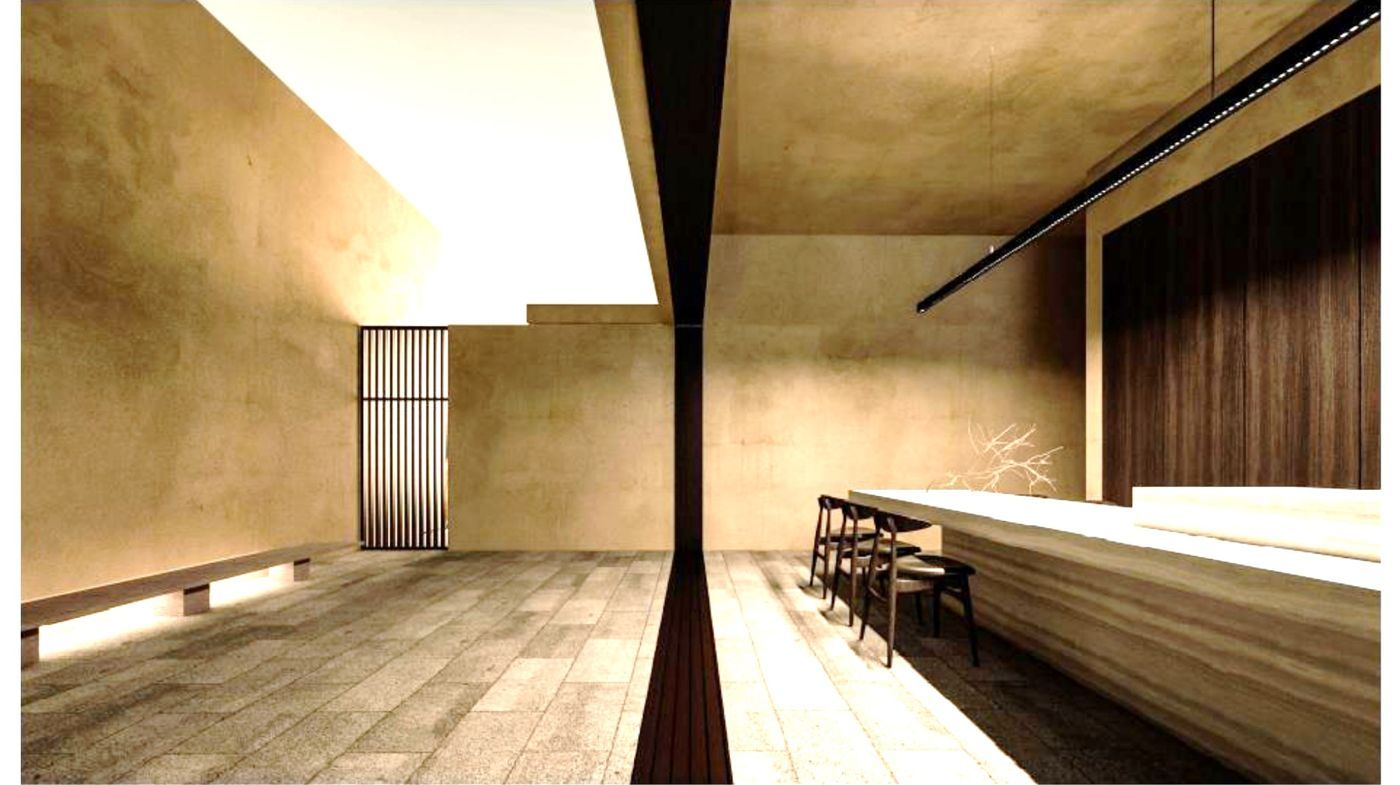 Render interior con cocina