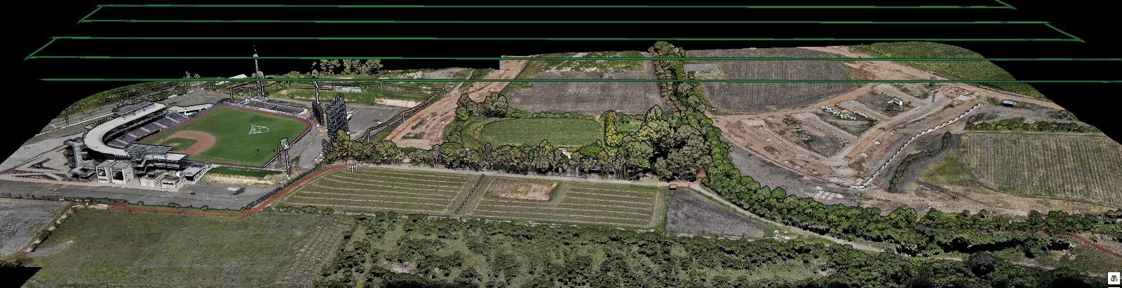 Nube de puntos 3D, vista general del terreno